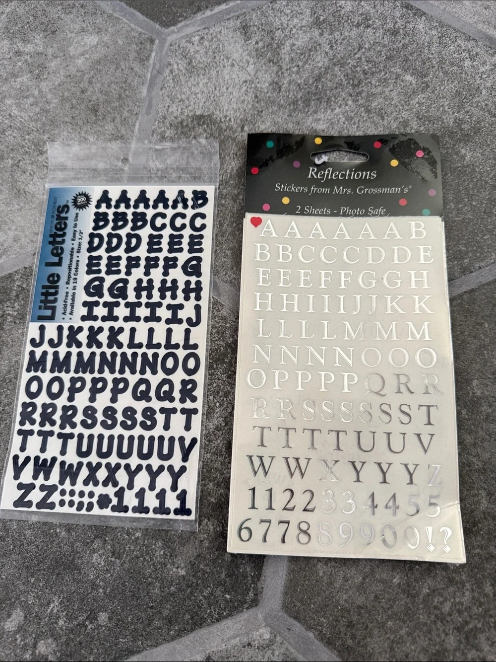 Lot of 11 New In Package Packs Sets Assorted Alphabet Stickers Multi Color